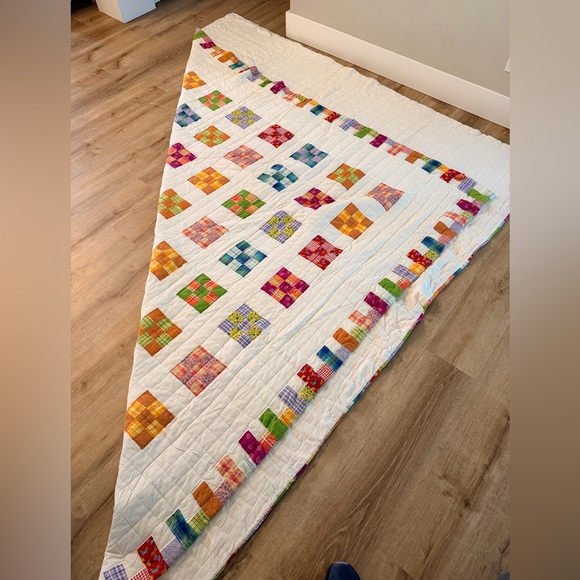 Colorful Patchwork Queen Sized Quilt - Picture 4 of 16